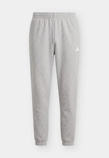 ADIDAS SPORTSWEAR Tapered Παντελόνι φόρμας 'ESSENTIALS THREE STRIPES FLEECE' σε Γκρι Μελανζέ