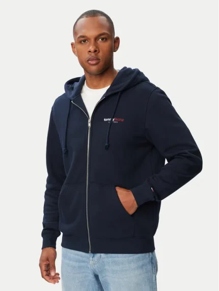 Tommy Jeans Ζακέτα φούτερ 'Back Logo Zip-thru' σε Ναυτικό Μπλε